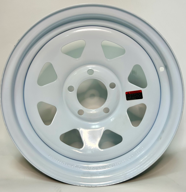 White Spoke Trailer Wheel 15x6, 5x4.5 (5x114.3) Offset 0,8 SPOKE, CB @81.3
